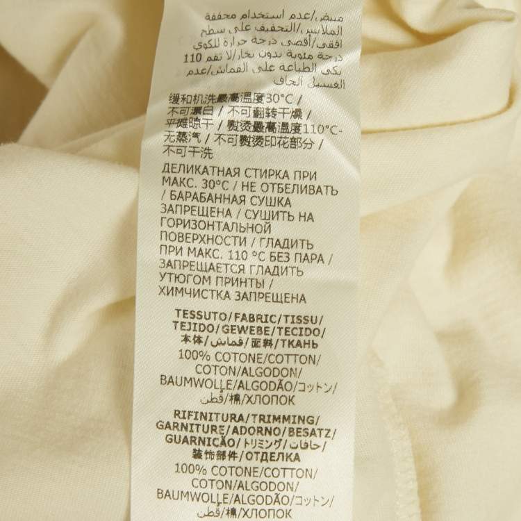 Pre Owned Alexander McQueen Cream Logo Print Jersey T-Shirt L