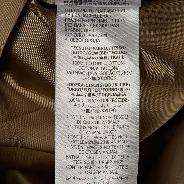 Pre Owned Alexander McQueen Beige Logo Print Cotton Trench Coat S