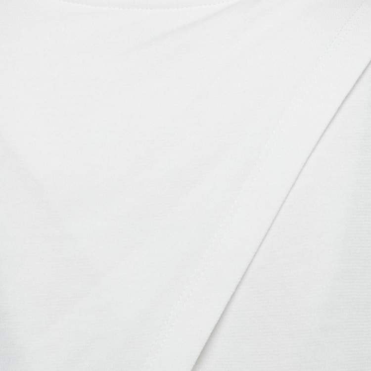 Pre Owned Alexander McQueen White Cotton Knit & Black Corset Inset Top S