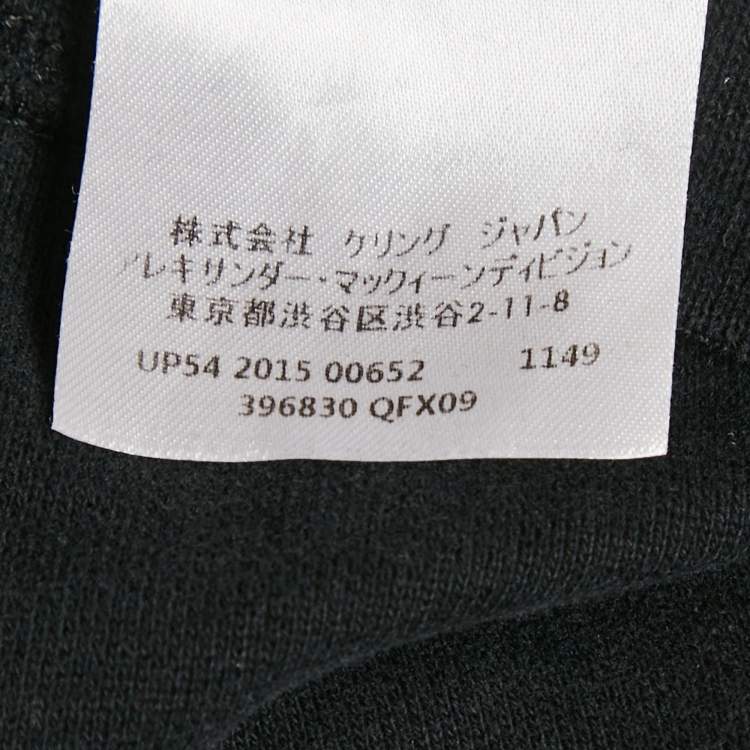 Pre Owned Alexander McQueen Black Embroidered Cotton Crewneck Sweatshirt M