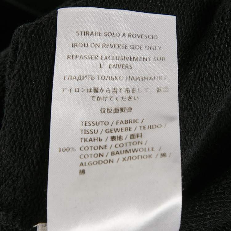 Pre Owned Alexander McQueen Black Embroidered Cotton Crewneck Sweatshirt M