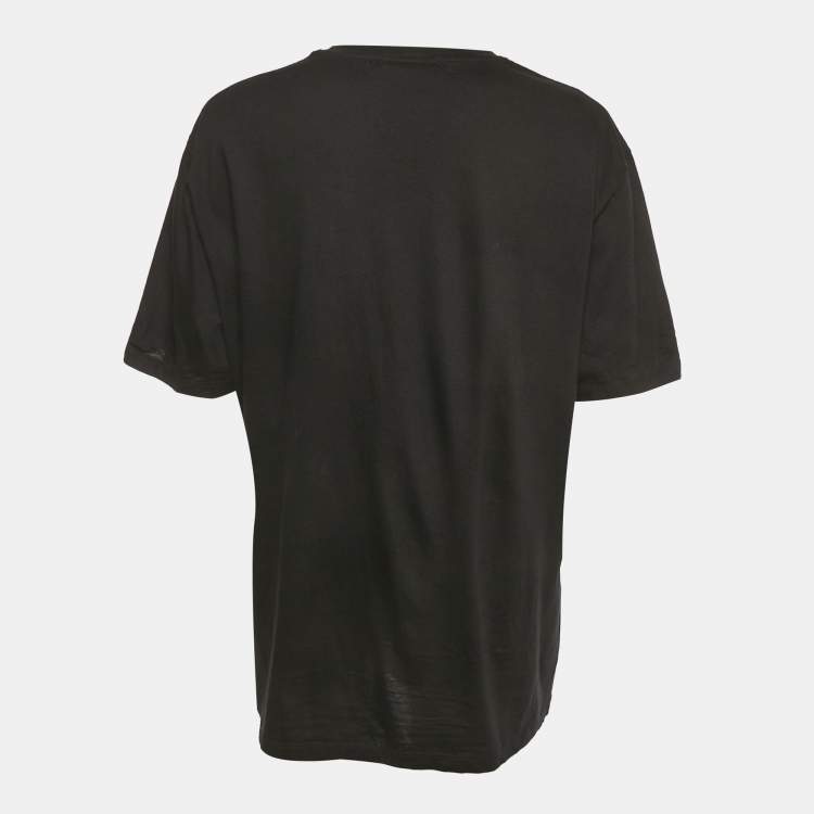 Pre Owned Alexander McQueen Black Skull Print Jersey T-shirt XL