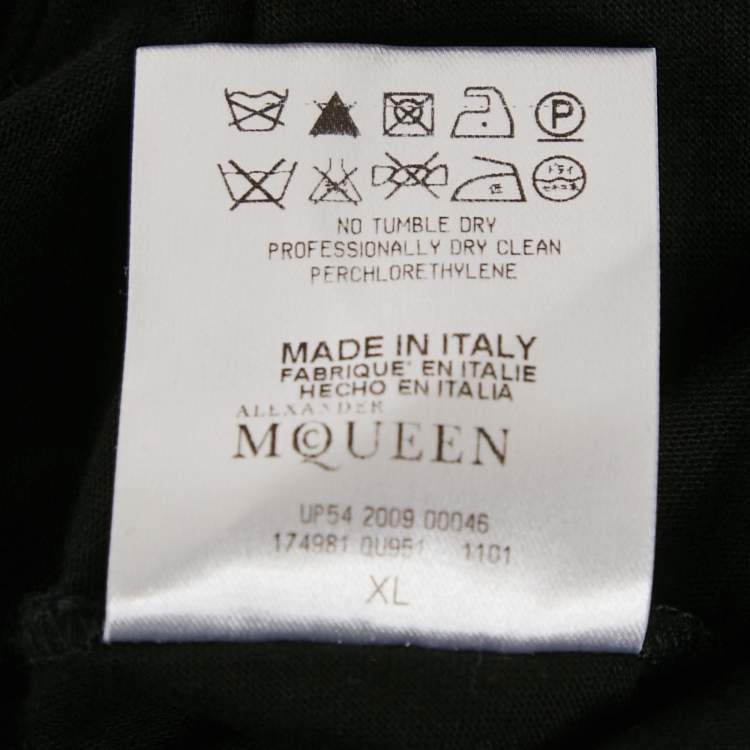 Pre Owned Alexander McQueen Black Skull Print Jersey T-shirt XL