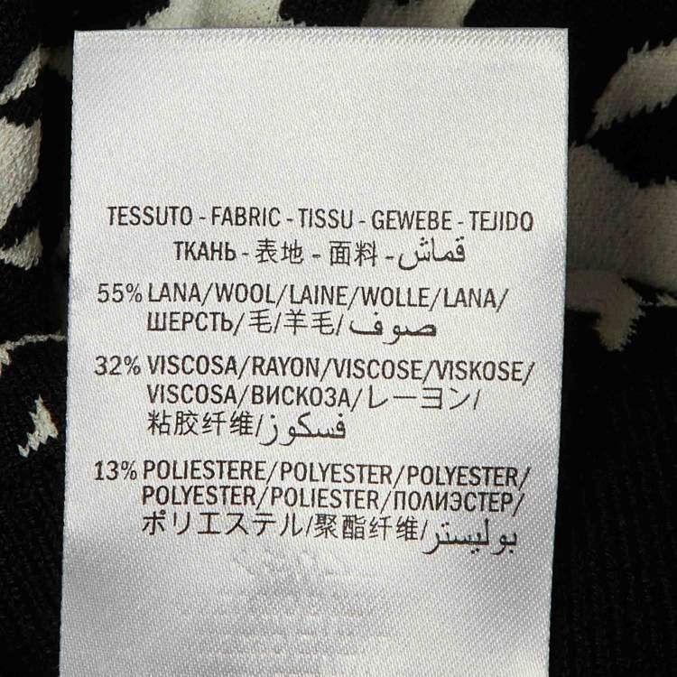 Pre Owned Alexander McQueen Monochrome Houndstooth Wool Tie Detail Jumper XL