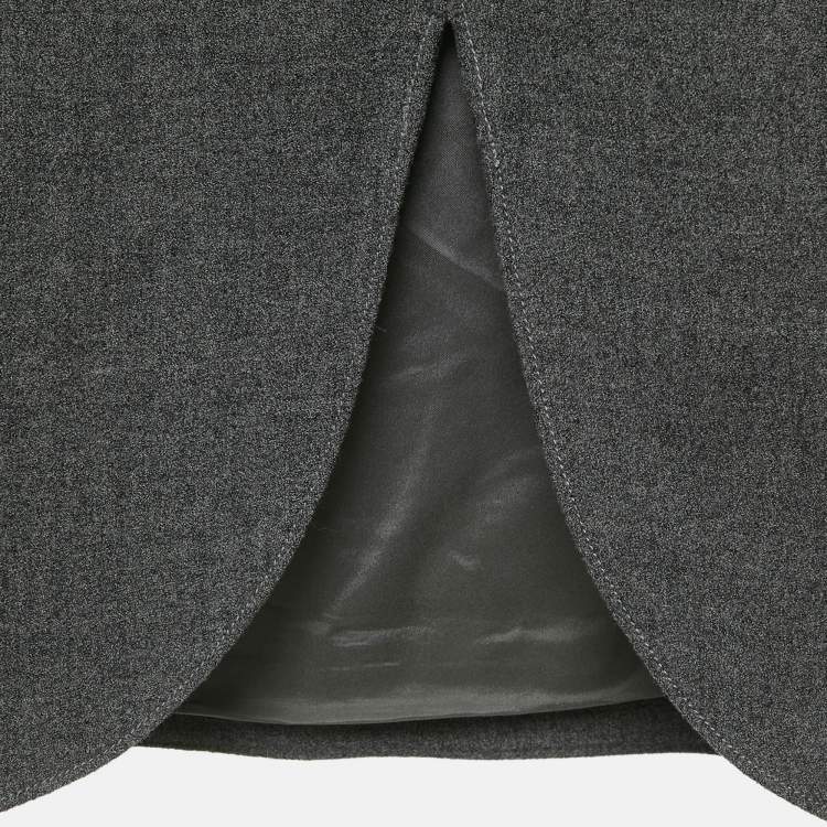 Pre Owned Alexander McQueen Grey Wool Mini Dress S