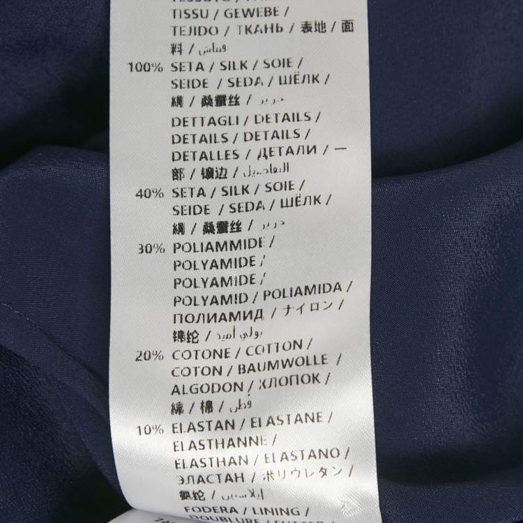 Pre Owned Alexander McQueen Navy Blue Lace & Silk Draped Corset Dress M