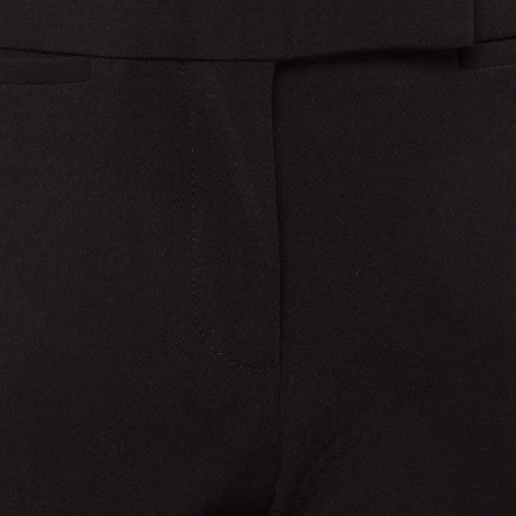 Pre Owned Alexander McQueen Black Cady Cropped Trousers S