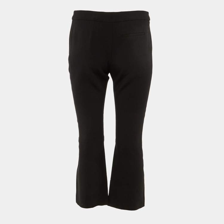 Pre Owned Alexander McQueen Black Cady Cropped Trousers S