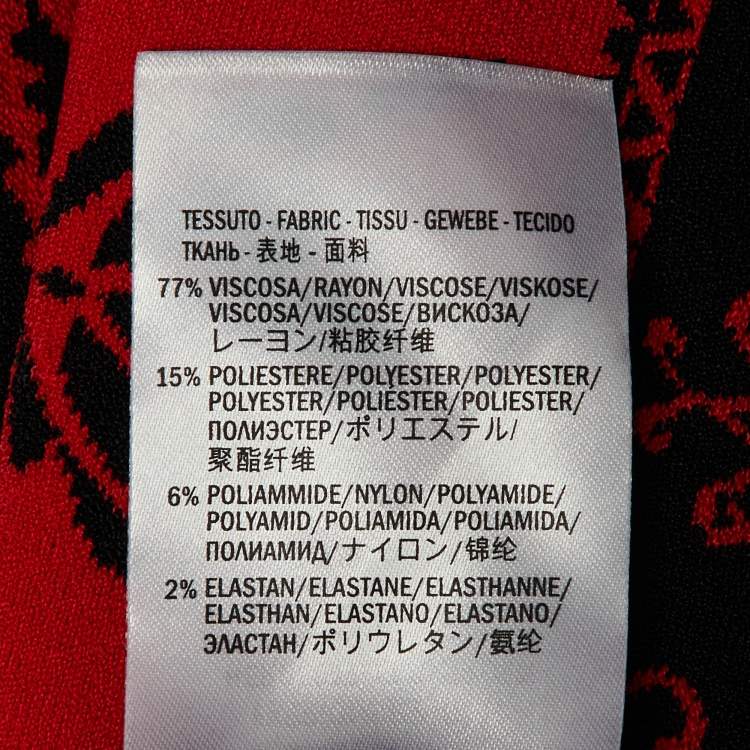 Pre Owned Alexander McQueen Red Floral Jacquard Knit Mini Dress S