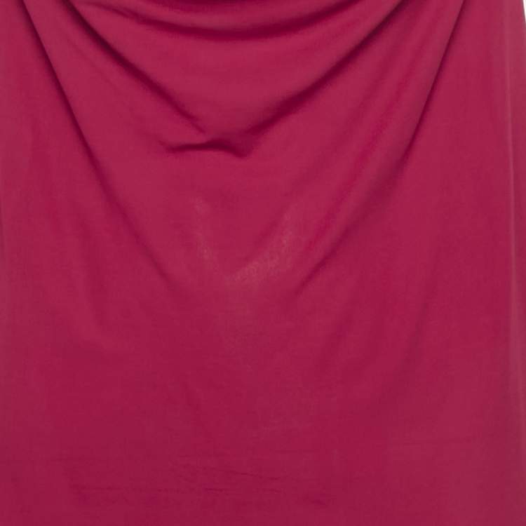 مملوكة مسبقًا Alexander McQueen Pink Crepe Cowl Neck Sheer Top M