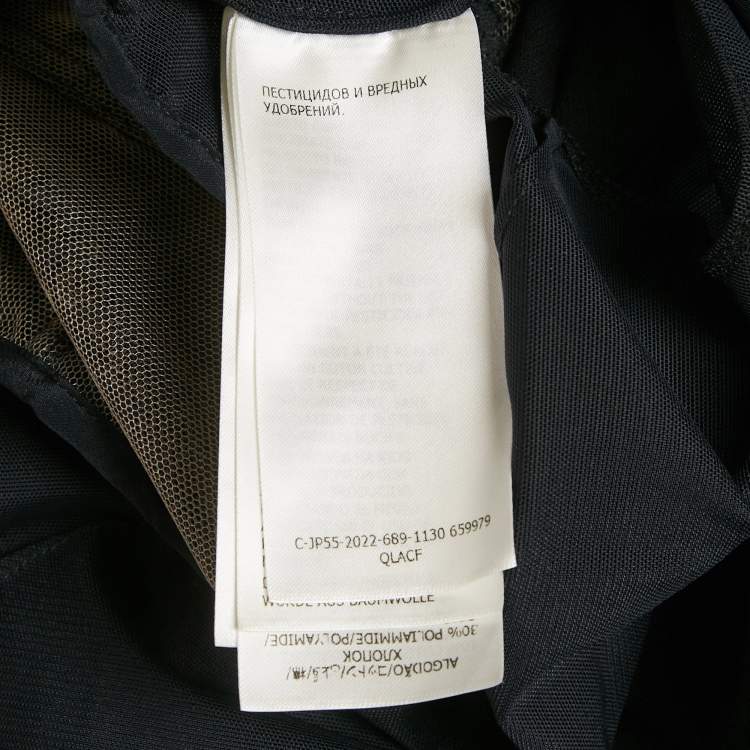 Pre Owned Alexander McQueen Black Cotton Layered Corset T-Shirt S