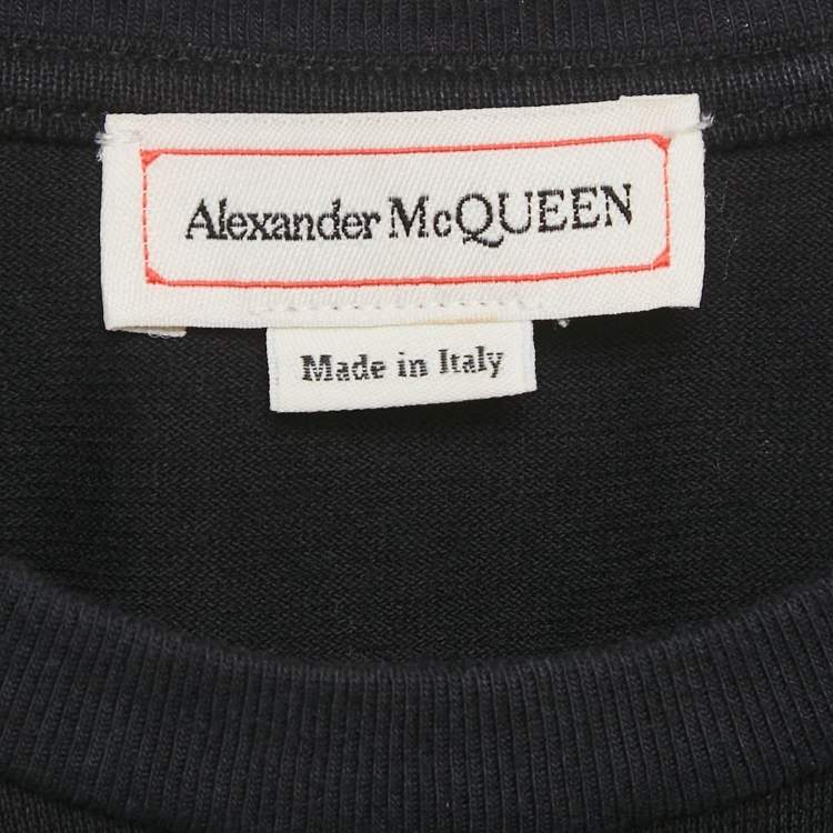 Pre Owned Alexander McQueen Black Cotton Layered Corset T-Shirt S