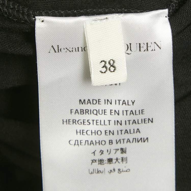 Pre Owned Alexander McQueen Black Cotton Balloon Sleeve Top S