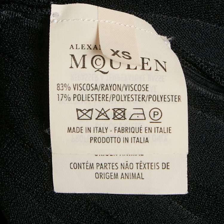 Pre Owned Alexander McQueen Black Stretch Knit Flared Cardigan XS