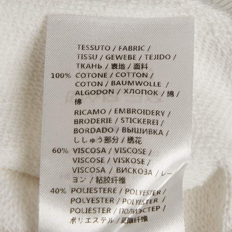 Pre Owned Alexander McQueen White Floral Embroidered Cotton Sweatshirt S