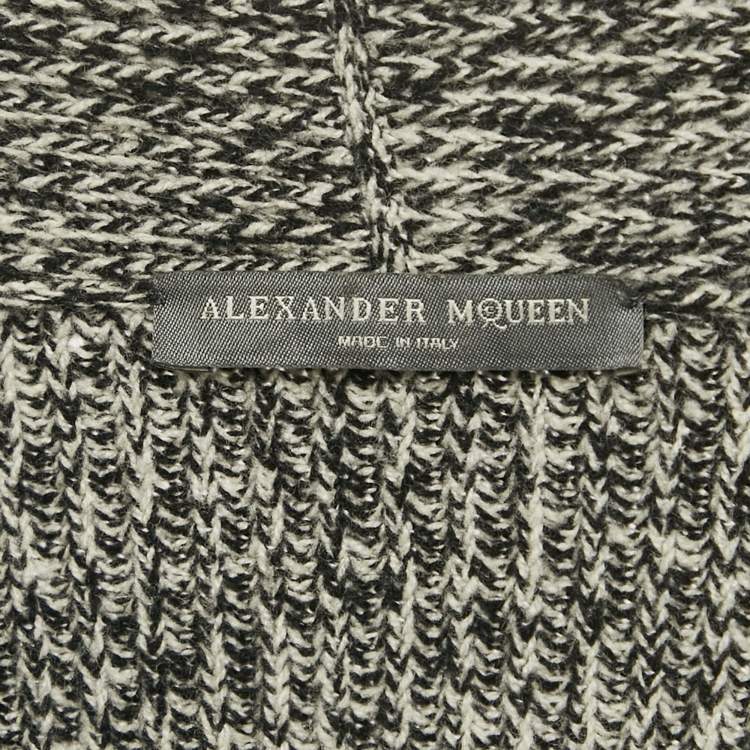 مملوكة مسبقًا Alexander McQueen Grey Rib Knit Double Breasted Sweater M