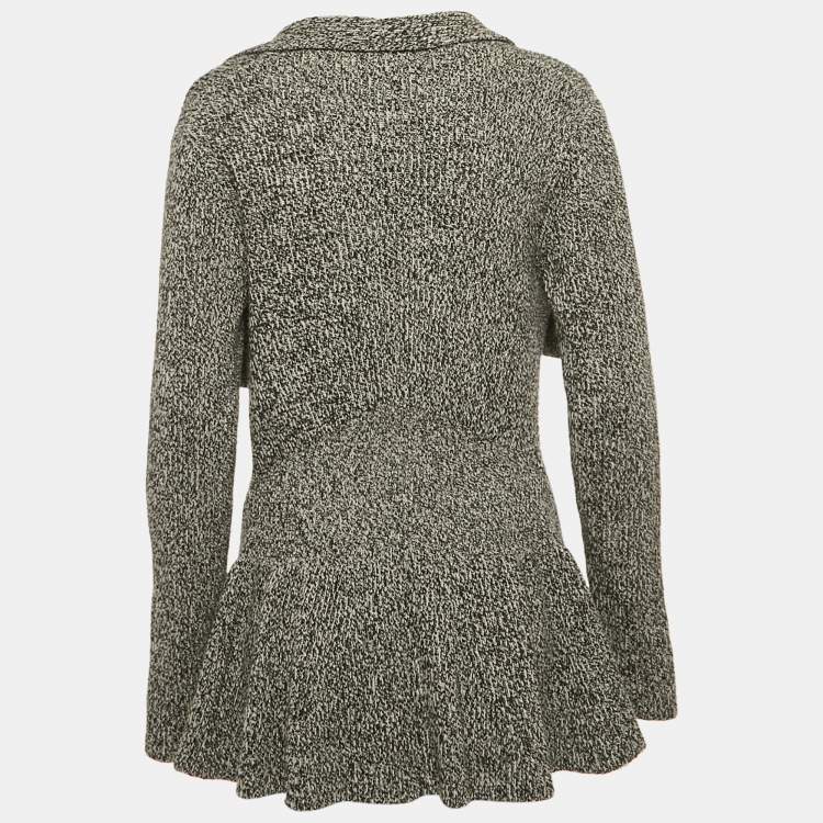 مملوكة مسبقًا Alexander McQueen Grey Rib Knit Double Breasted Sweater M