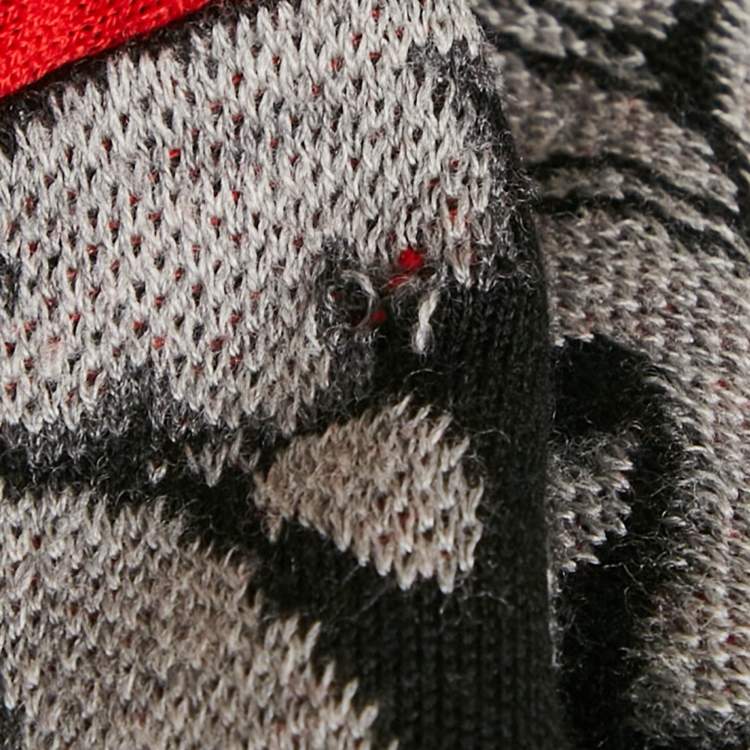 Pre Owned Alexander McQueen Black/Multicolor Jacquard Wool Knit Bodycon Dress XS