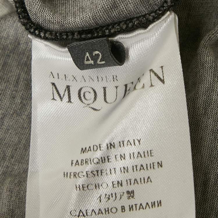 Pre Owned Alexander McQueen Black Fox & Chain Printed Jersey T-Shirt M