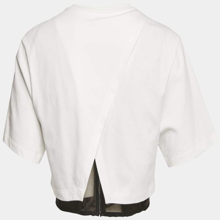 Pre Owned Alexander McQueen White/black Cotton Corset T-Shirt S