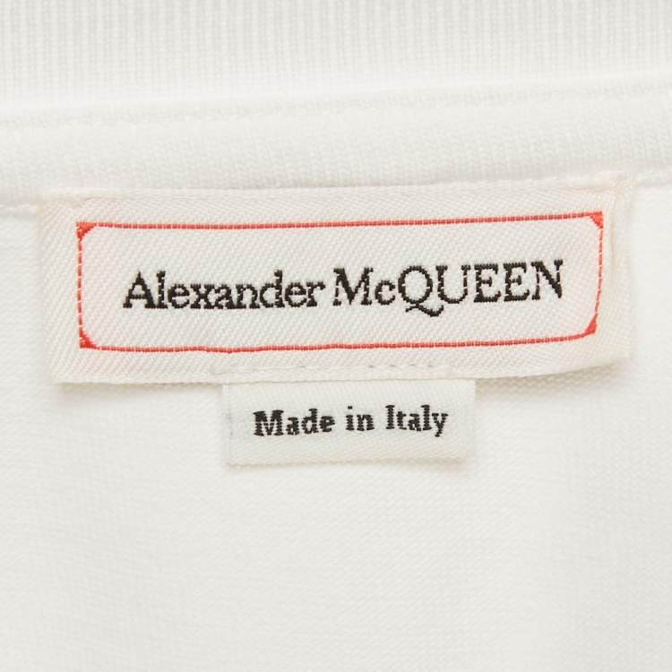 Pre Owned Alexander McQueen White/black Cotton Corset T-Shirt S