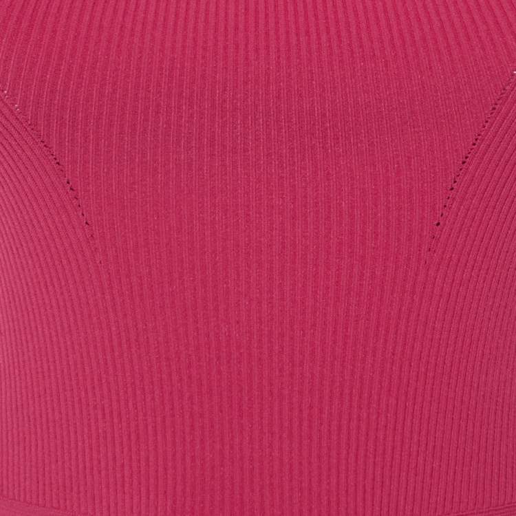 Pre Owned Alexander McQueen Pink Knit Crochet Inset Mini Dress M