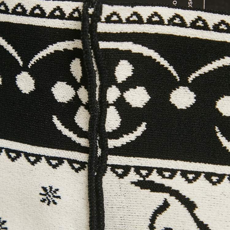 Pre Owned Alexander McQueen Black Floral Embossed Knit Crop Top M