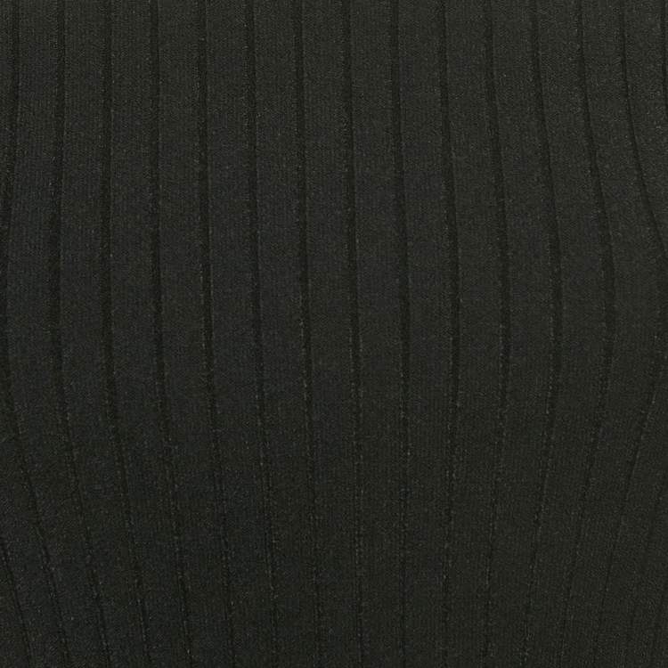 Pre Owned Alexander McQueen Black Rib Knit Cut-Out Crop Top M