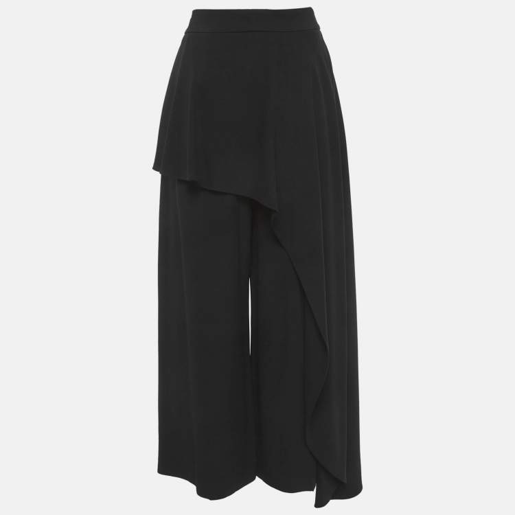 مملوكة مسبقًا Alexander McQueen Black Crepe Wide Leg Trousers M