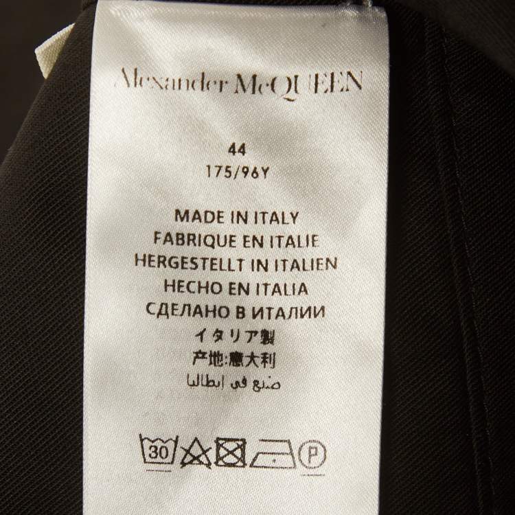 مملوكة مسبقًا Alexander McQueen Black Denim Ruffled Asymmetric Dress M