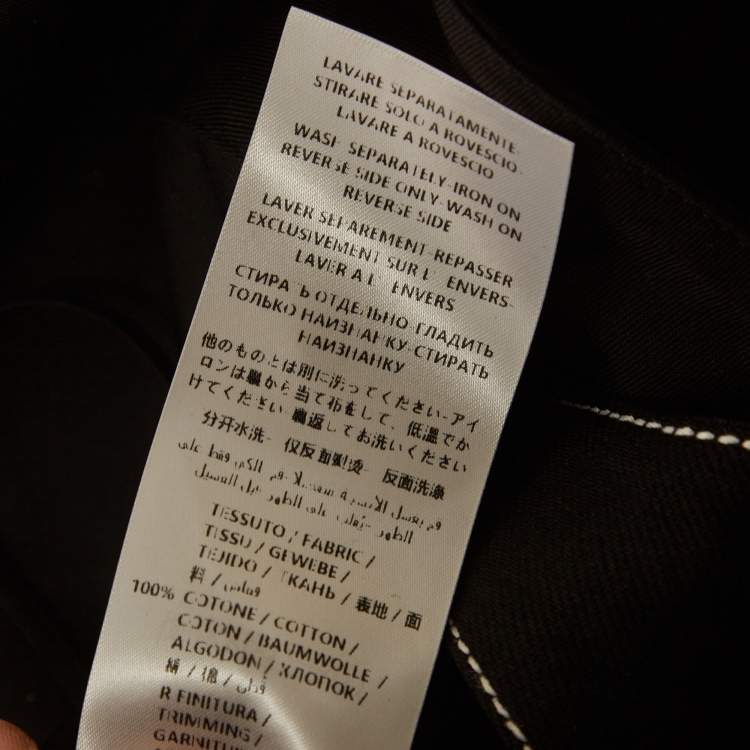 مملوكة مسبقًا Alexander McQueen Black Denim Ruffled Asymmetric Dress M