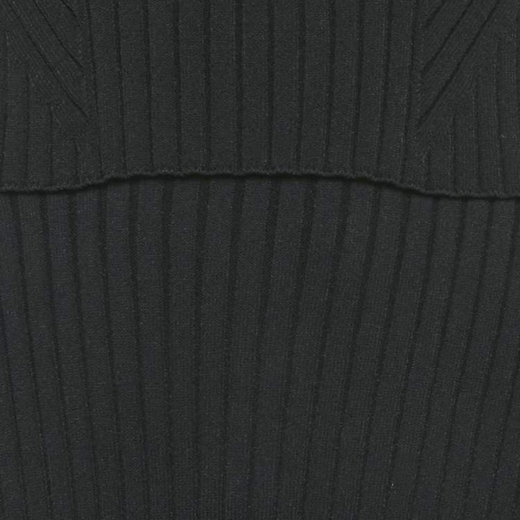 Pre Owned Alexander McQueen Black/Red Rib Knit Skirt Set XS