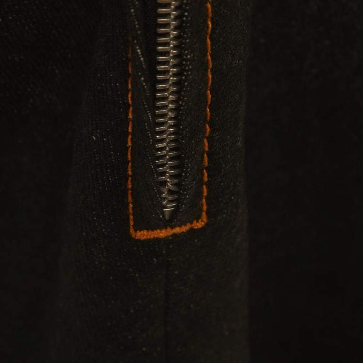 Pre Owned Alexander McQueen Dark Blue Denim Asymmetric Flared Dress S