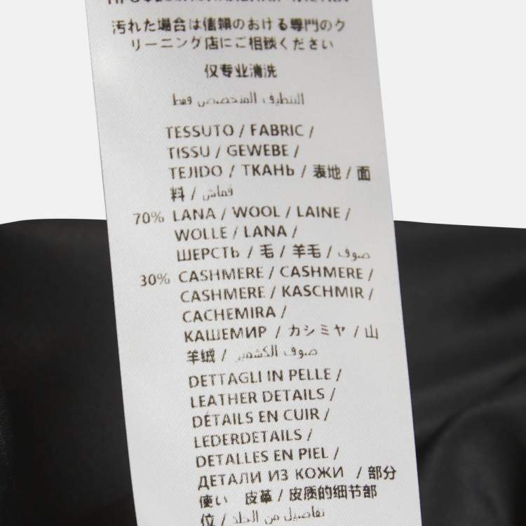 Pre Owned Alexander McQueen Black Check Pattern Wool Leather Corset Midi Dresses M