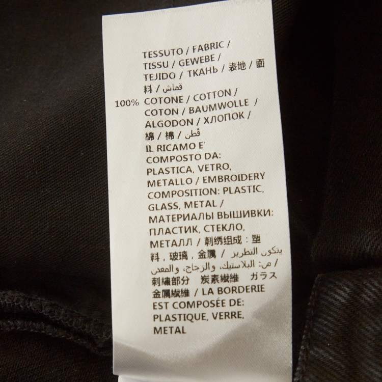 Pre Owned Alexander McQueen Black Denim Embellished Jeans S/Waist 30"