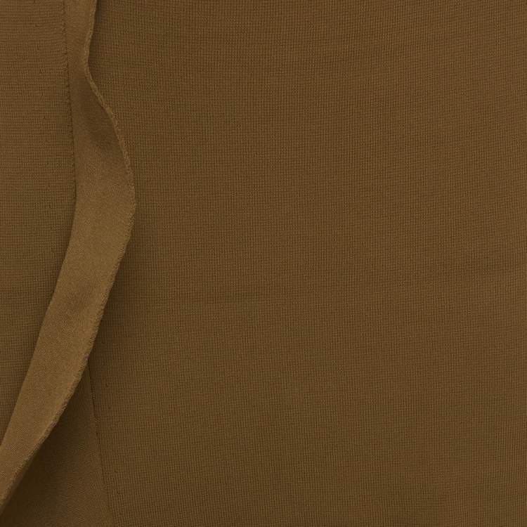 Pre Owned Alexander McQueen Green Stretch Knit Asymmetric Ruffle Midi Skirt M