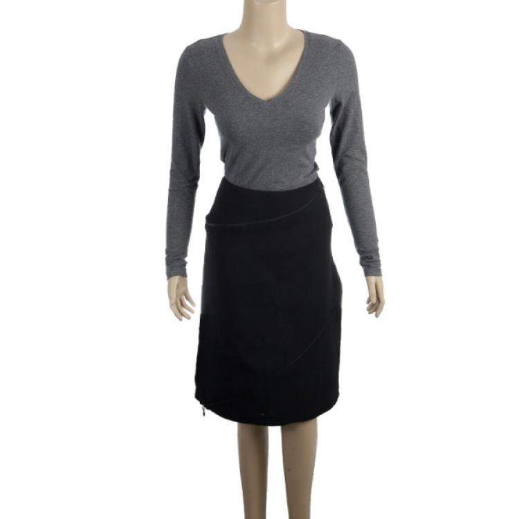 Pre Owned Alexander McQueen Diagonal Zipper Skirt S