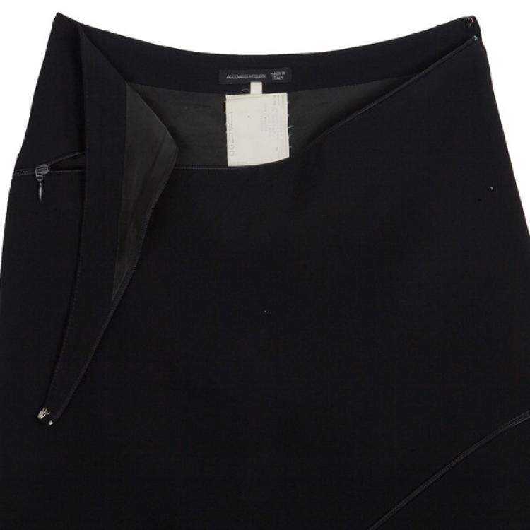 Pre Owned Alexander McQueen Diagonal Zipper Skirt S