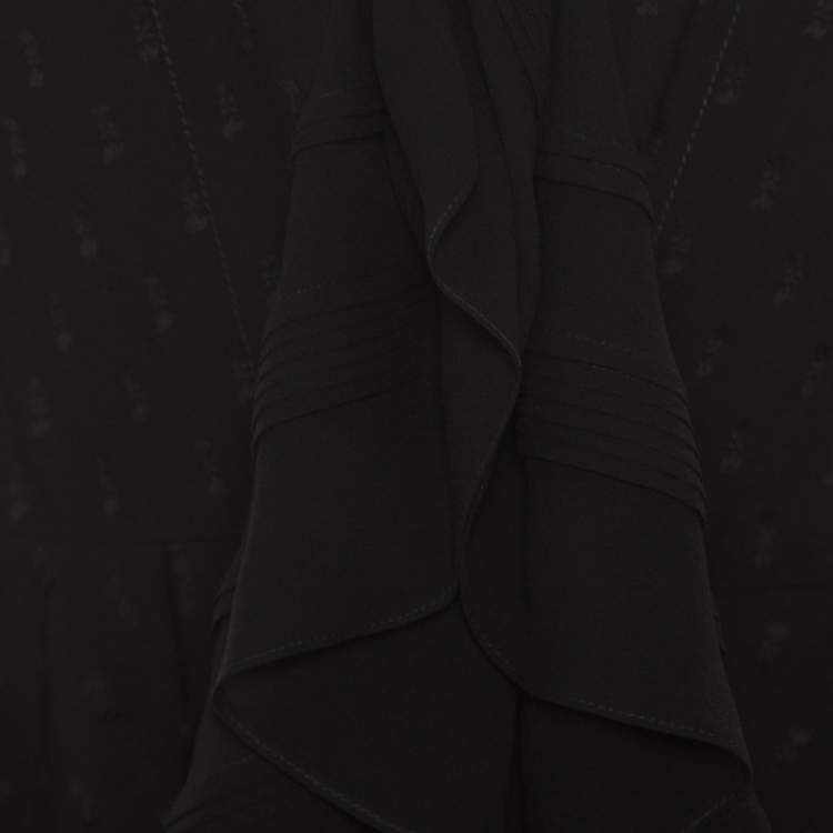 Pre Owned Alexander McQueen Black Faux Layered Drape Detail Cropped Blazer S