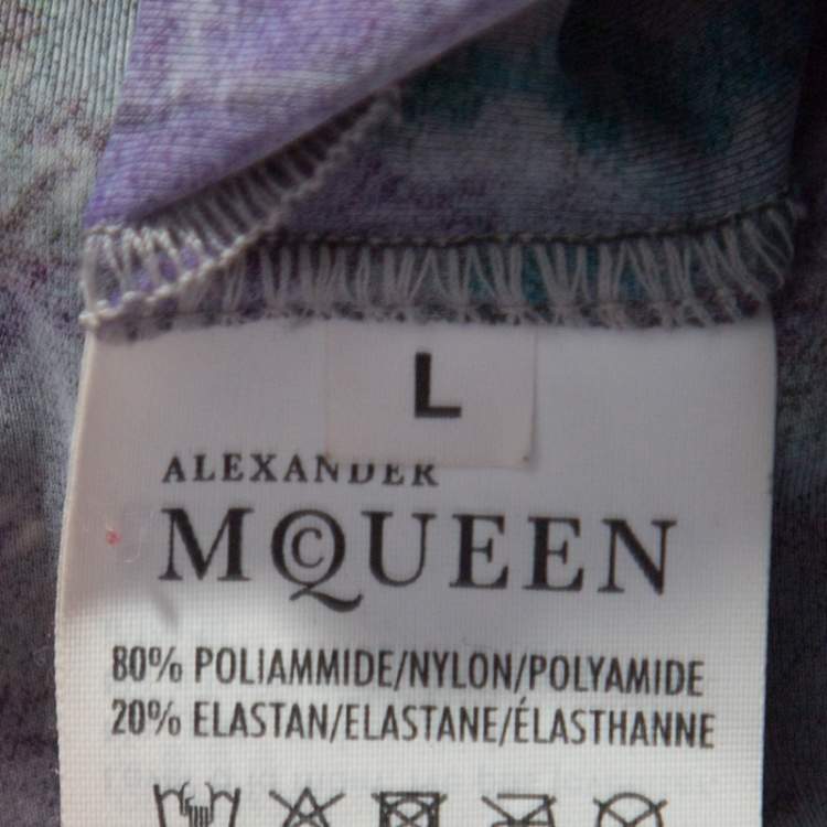 Pre Owned Alexander McQueen Multicolor Digital Print Leggings L