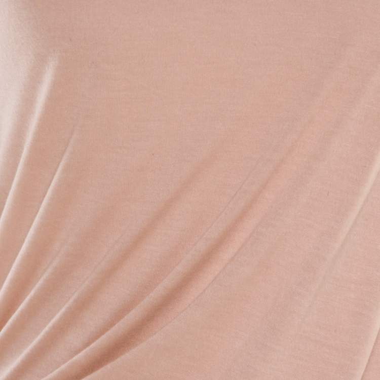 Pre Owned Alexander McQueen Peach Modal Jersey Layered Asymmetric Sleeveless Top M