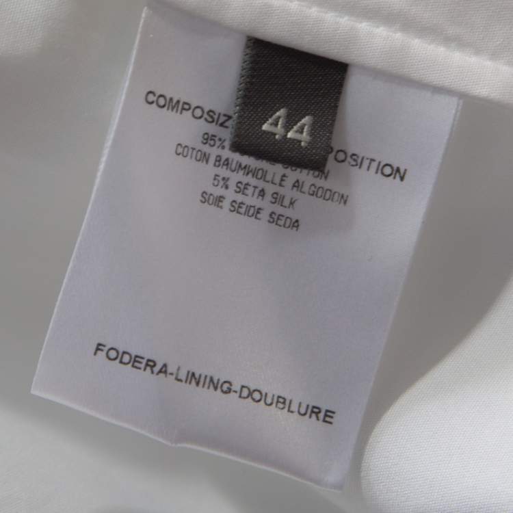 Pre Owned Alexander McQueen White Cotton Striped Piping Detailed Shirt M 