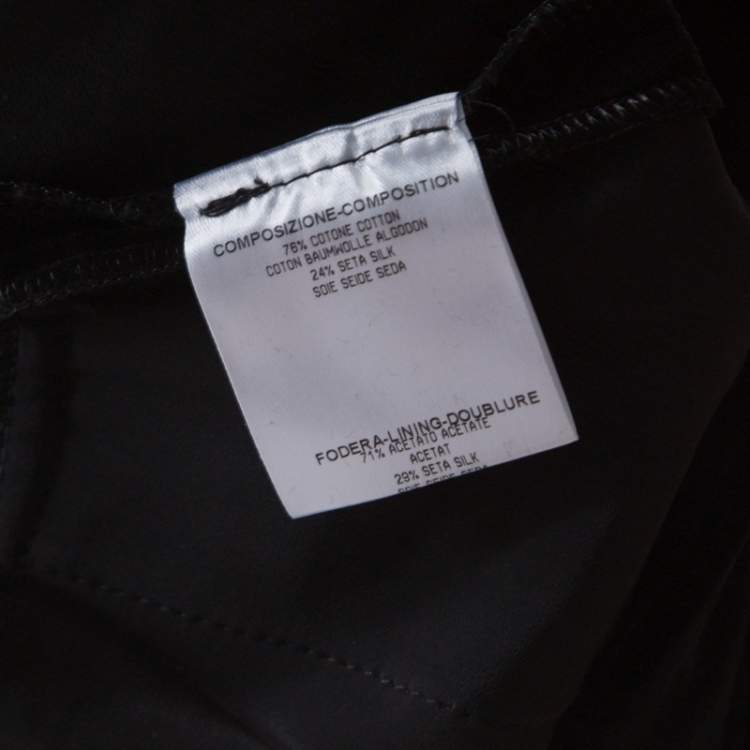 Pre Owned Alexander McQueen Black Silk Blend Velvet Wide Leg Trousers L 