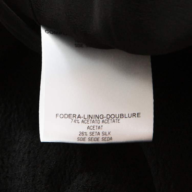 Pre Owned Alexander McQueen Black Silk Long Sleeve Peplum Gown M