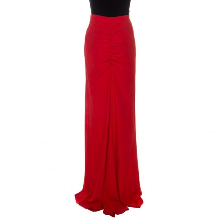 ruched coral skirt