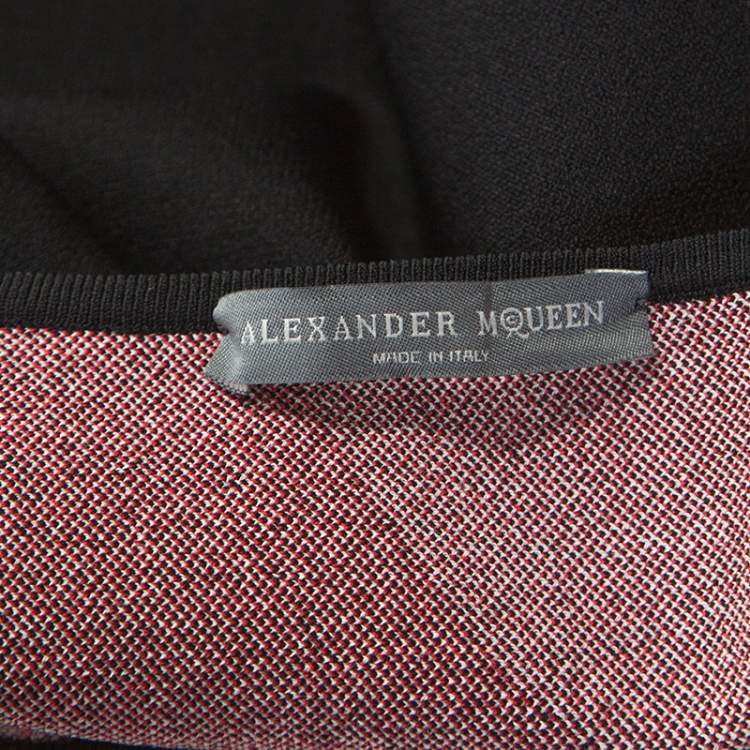 مملوكة مسبقًا Alexander McQueen Monochrome Jacquard Knit Cropped Top S