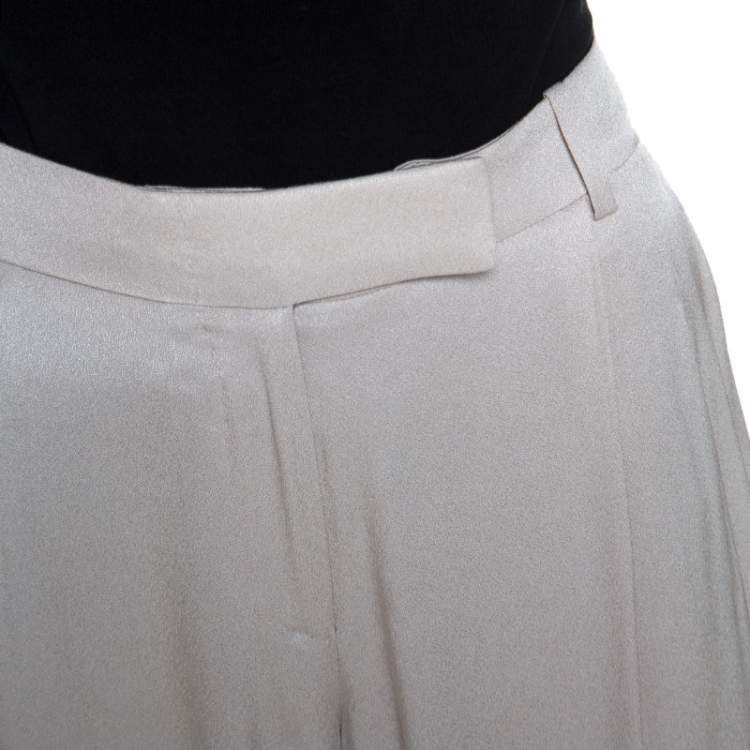 Pre Owned Alexander McQueen Cream Sheen Silk Balloon Pants S 