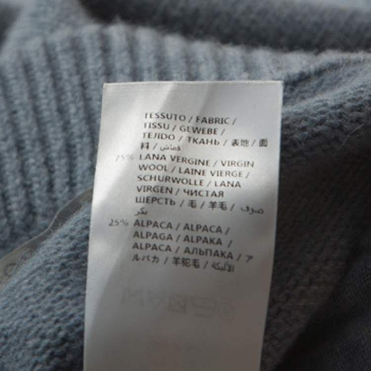 Pre Owned Stella McCartney Pale Blue Wool Drop Crotch Ankle Pants S