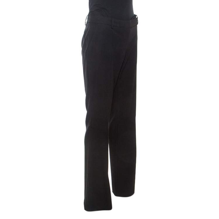 Pre Owned Alexander McQueen Black Wool Flared Trousers M