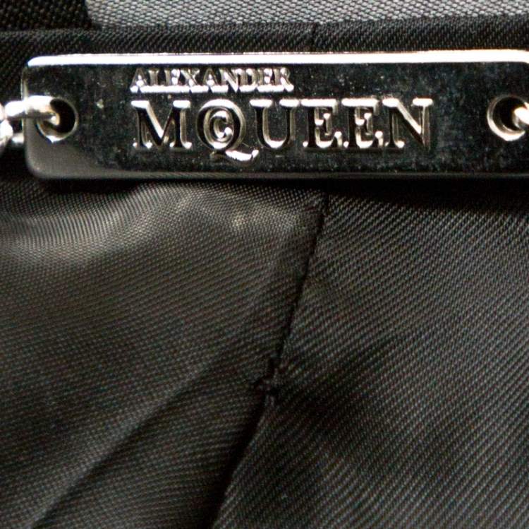 Pre Owned Alexander McQueen Black Wool Embellished Tail Blazer S